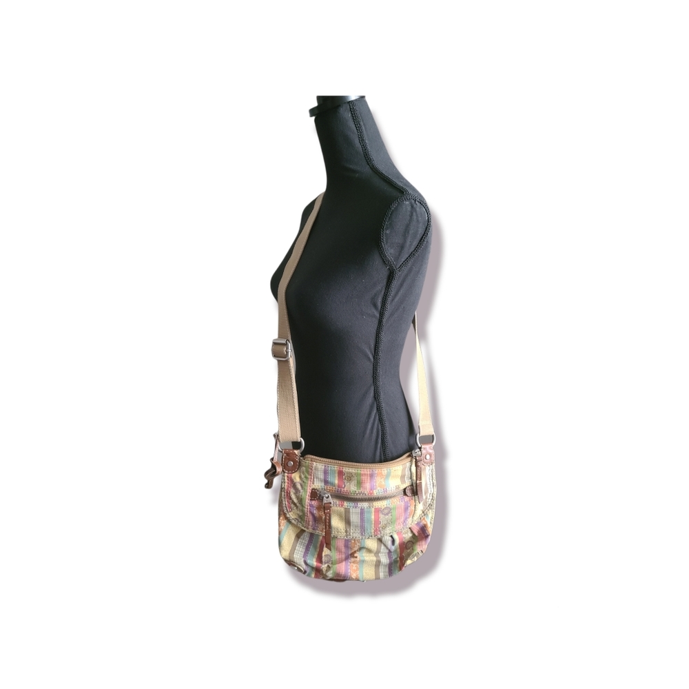 Vintage Fossil Patchwork Crossbody Bag Purse
